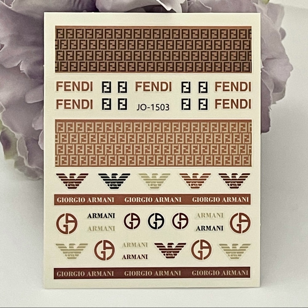 Luxury Designer Logo Fingernail Art Stickers